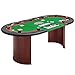 MUWO Pokertisch f&uuml;r 10 Spieler mit Dealerbereich und Abnehmbarer Chipablage (500 Chips), Getr&auml;nkehaltern aus Edelstahl, gepolsterter Armlehne und Filzoberfl&auml;che (Gr&uuml;n)