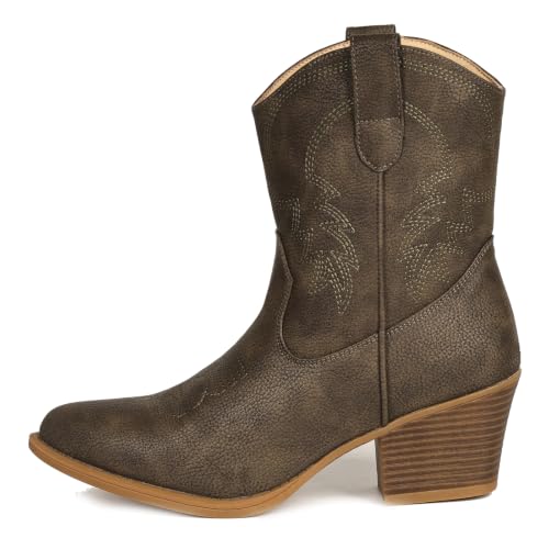 Image of IXU Cowboy Boots for Women Ankle Cowgirl Wide Western Short Booties