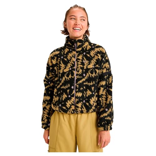 Roxy Boundless Spirit Zippered - Sherpa Jacket for Women - Chaqueta de Sherpa - Mujer - Negro.