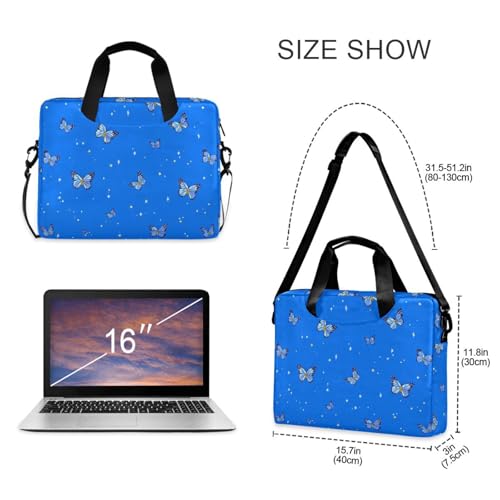 Maletín portátil para laptop 15.6" azul mariposas miniatura 5