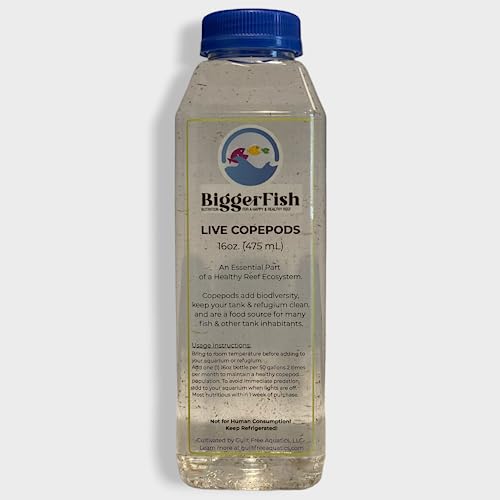 BiggerFish Live Copepods for Fish and Marine Invertebrates 16oz Provides Vital Biodiversity and Nutrition for a Healthy Saltwater Reef Aquarium Ecosystem