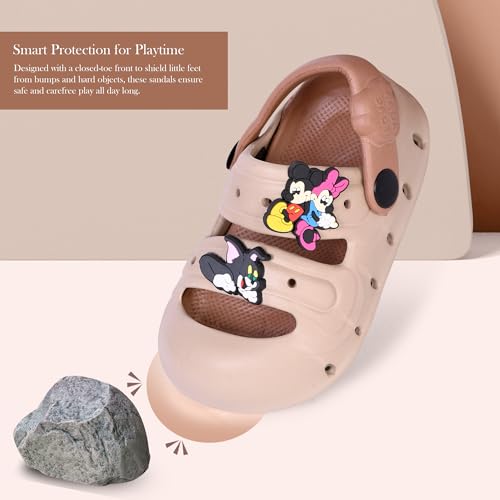 Image of GLJ Kids Comfort Clogs Sandals For Boy And Girl, 1 to 4 Years, Two-Strap Design, Easy To Wear Slip On, Dust and Waterproof, 7101