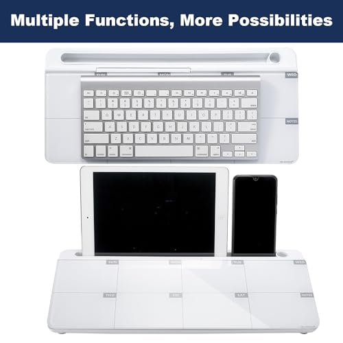 Image of TSJ OFFICE Desktop Whiteboard Dry-Erase-Board - Computer Keyboard Stand White Board Surface Pad with Drawer, Desk Organizers with Accessories for Office, Home, School Supplies