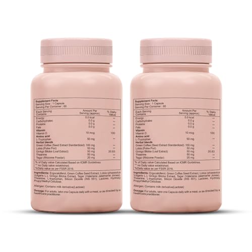 Image of SheNeed Morning Weight Loss Pills With Fat Reduction Formula For Daily Calorie Burn With Garcinia Cambogia, Green Tea Extract And Black Tea Extract For Men & Women, Vegan - 60 Capsules PACK OF - 2