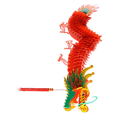 Chinese Decor Chinese New Year Dragon Plastic Dragon Hanging Garland Ornaments For Chinese New Year Spring Festival -Autumn Festival Christmas Patio Garden Parties Decoration 1.5M #TOP6