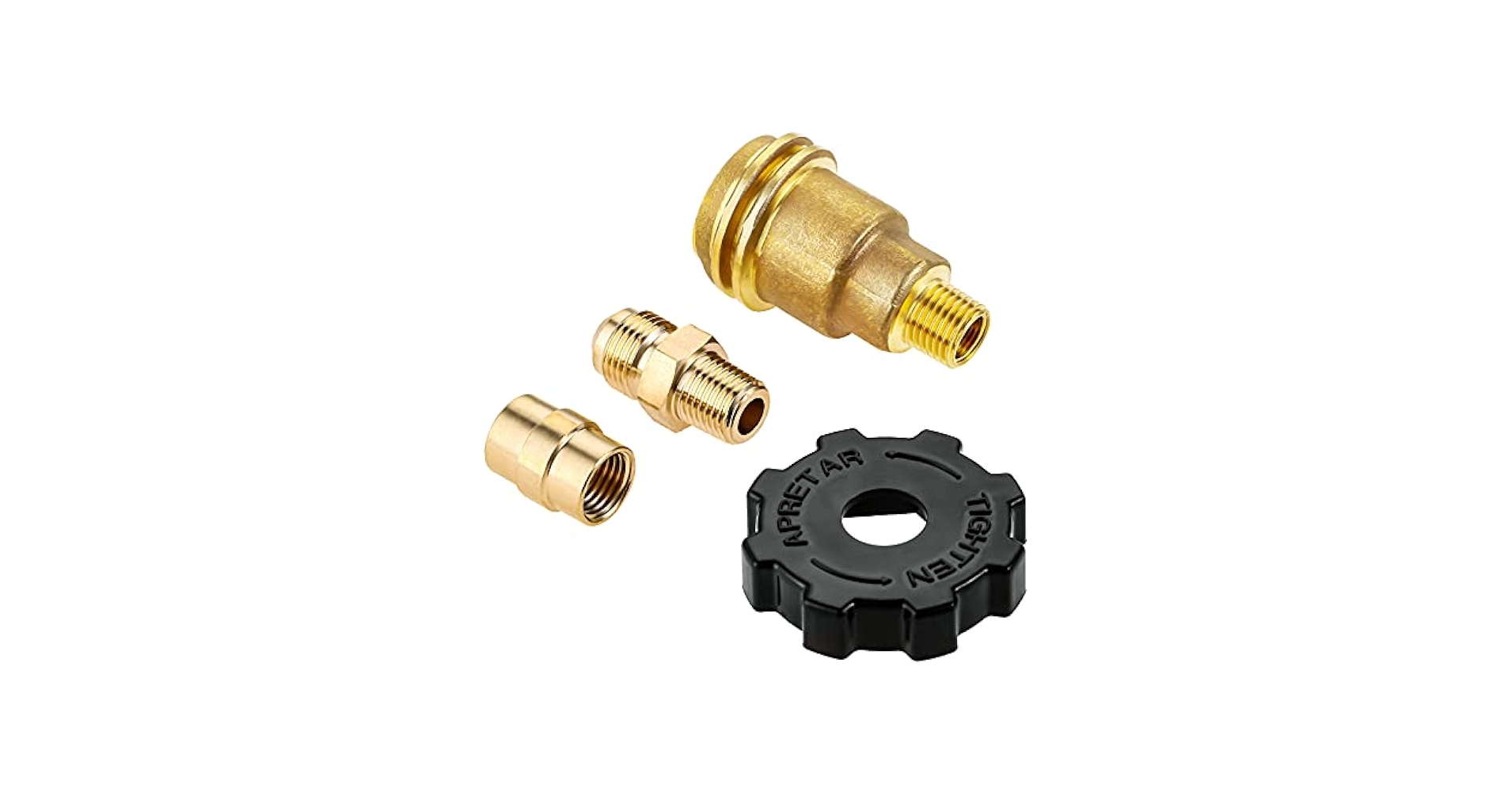 新品 brunt ガス缶 キャップ タン TAN コネクター Amazon.com : QCC1 Nut Propane Gas Fitting Hose Adapter with