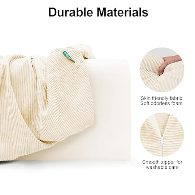 Bed Rail Bumpers Protector, Hospital Bed Rails Padding, Loft Beds and Bunk Beds Bumpers Protector, Premium Soft Memory Foam - Anti-Bump | Fall Prevention, Size 35.4 x 5.5 x 7.9 Inches, Beige