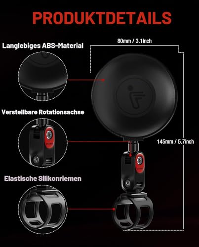 Verstellbare Rückspiegel mit 360°-Drehung (2er-Set) Kompatibel mit allen Segway Ninebot MAX G30 G2 G3 ZT3 Pro GT3 F3 E3 Rollern (außer Air T15), Großwinkelspiegel, HD-Glas, Originalzubehör