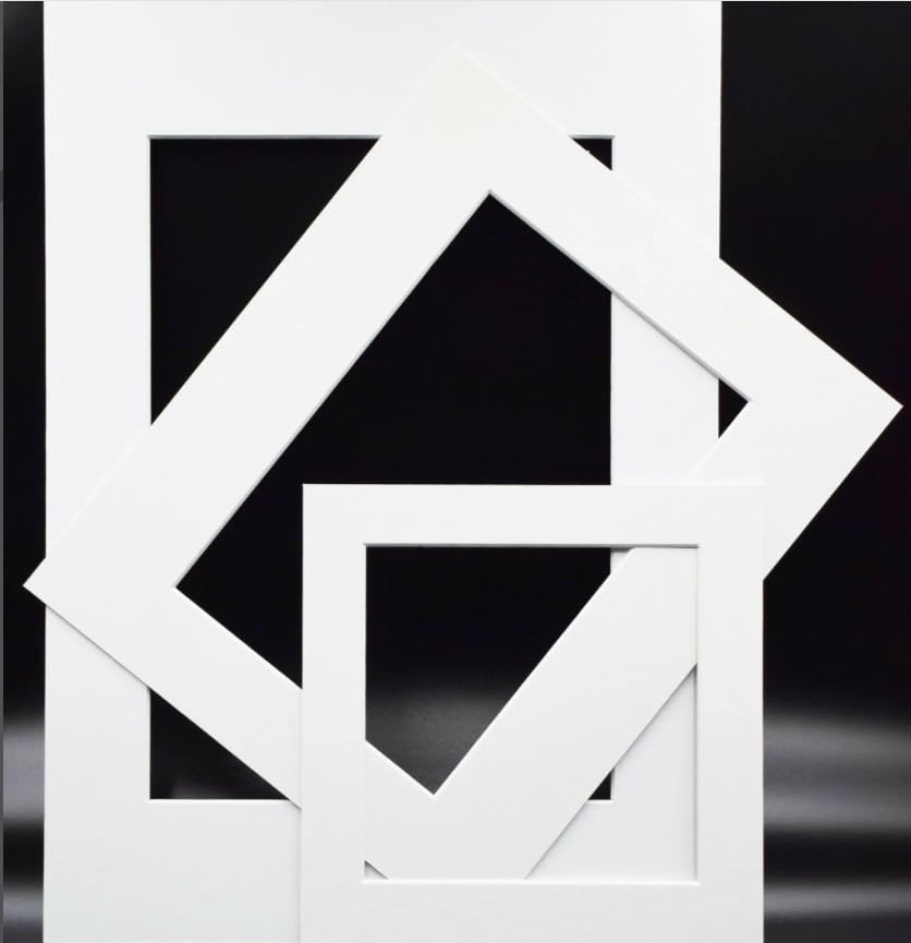 FRAME EAZY Picture Mounts Pack of 10 White Photo Picture Mounts A1 Photo Frames Mount with Aperture for A2 Picture Display Artwork or Paintings