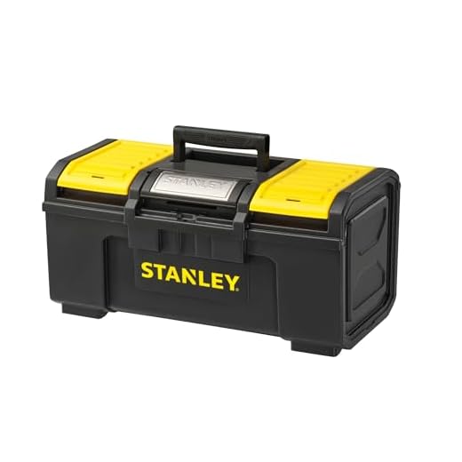Stanley Werkzeugbox Basic (49 x 27 x 24 cm, Werkzeugorganizer mit Schnellverschluss, schwere Ausführung, Trolley mit ergonomischem Bi-Material Griff) 1-79-217