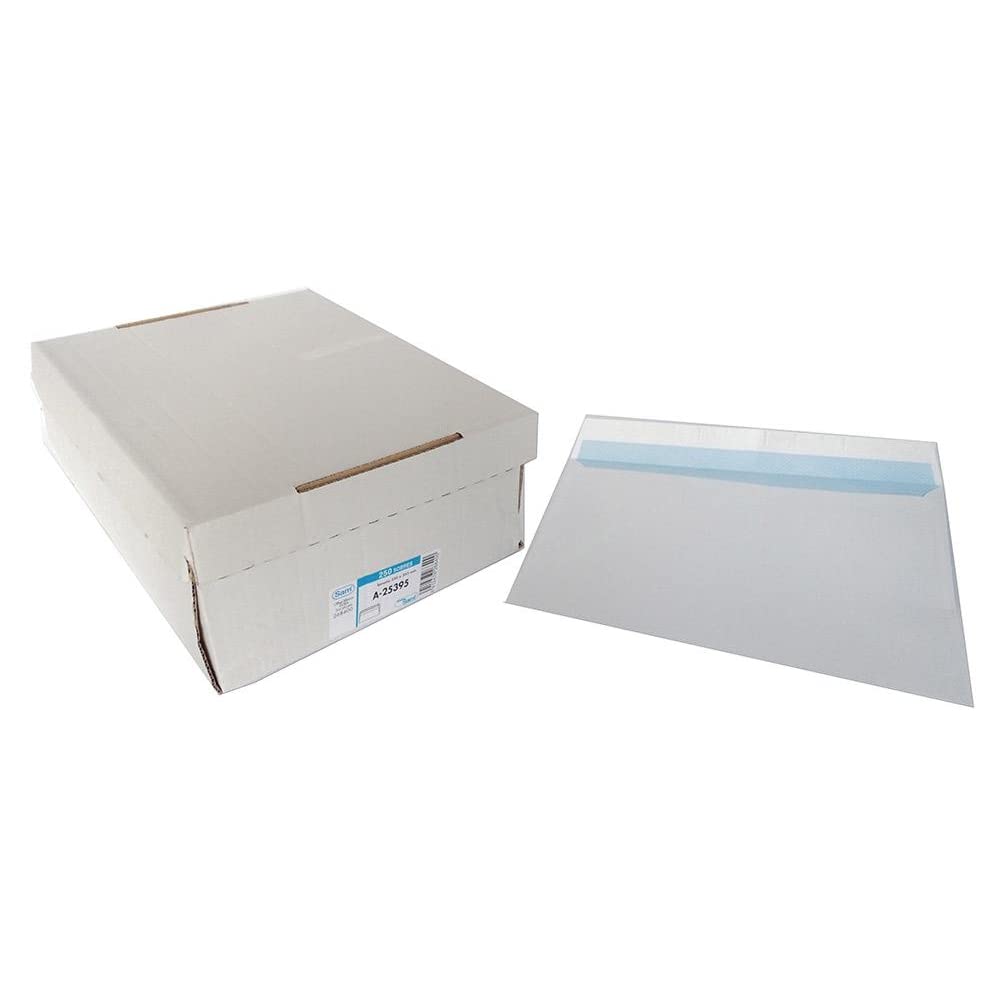C/250 Envelopes 100 g White 250x355 w/Strip
