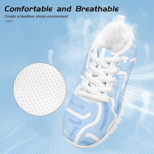 Running Shoes for Girls 2025 Soft Mesh Print Graphic Lightweight Comfy Breathable Nonslip Casual Walking Athletic Footwear Spring Summer Fall Outdoor School Travel Jogging Sneakers Size 3 US4