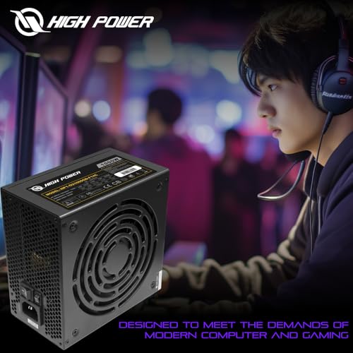 Image of HIGH POWER PC Computer Power Supply Fully Modular 1000W 80 Plus Gold Certified ATX 3.0 & PCIE-5.0 Compliant, High-Performance, Efficiency, and Reliability. Active PFC, and All Protections