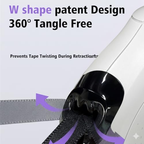 Image of Petology Retractable Dog Leash | 3 Meter (10ft) Nylon Tape | for Dogs Upto 12kgs | Heavy Duty Rope, 360 Tangle-Free, One-Hand Brake & Lock System, Anti-Slip Comfortable Grip