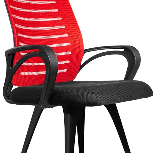 Image of ROSE Elite | 3 Years Brand Warranty | Ergonomic Office Chair, Study, WFH, Revolving, Rolling, Desk, Task, Laptop, Student Chair (Red, Elite MB Reception)