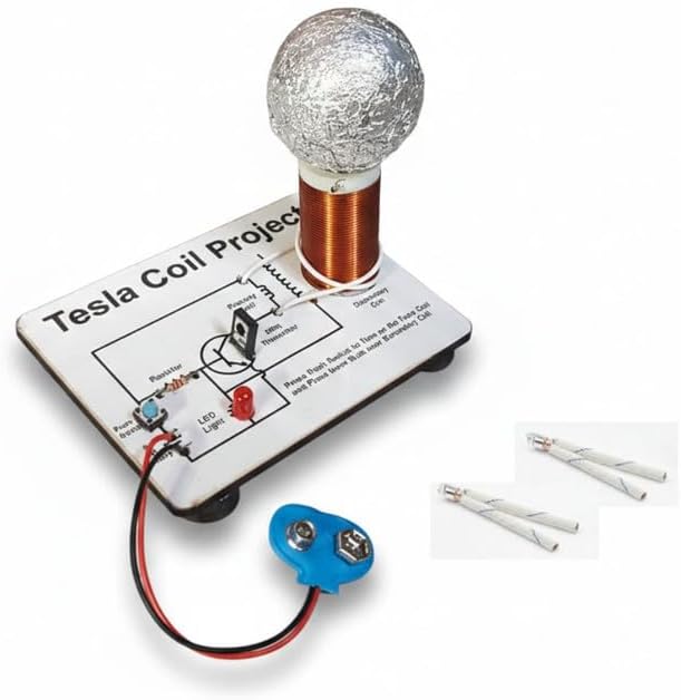 Tesla Coil Science Project STEM Learning Kit – Mutual Electromagnetic Induction Working Model for Class 12 School Students and Kids