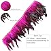 Shekyeon 2yards Rooster Feather Fringe Trim for Costume Decoration (Fuchsia)