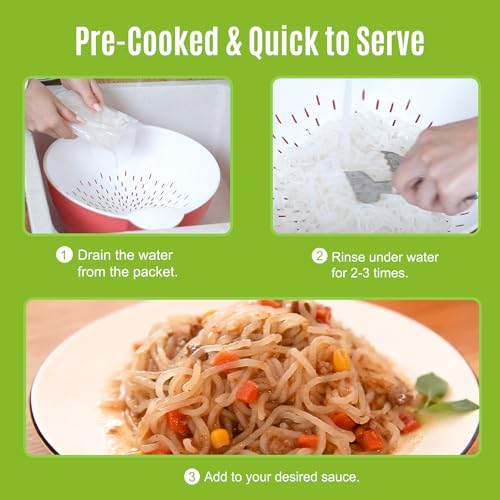 image for Hethstia Konjac Noodles, 10 Packs Shirataki Spaghetti – Low Carb, Lo