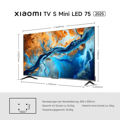 XIAOMI XIAOMI TV S Mini 75 2025, MiniLed, QLED, 75 Zoll, Local Dimming, 1200nits, Google TV - Detailansicht 14 | QLED-TV