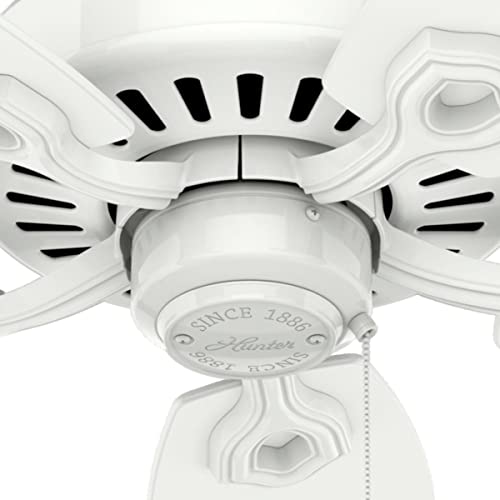 Hunter Fan Company 53240 Builder Elite Indoor Ceiling Fan With Pull Chain Control, 52", Snow White Finish #TOP5