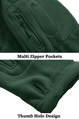 Image of Men's Winter Fleece Jackets Hooded Warm Military Tactical Coats Sport Outdoor Fleece Jacket Coats