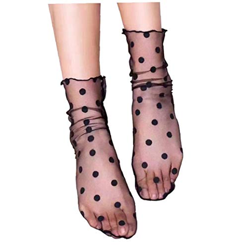 BYFRI Transparent Dentelle Chaussettes À Pois Résille Chaussettes Chaussettes Sheer Slouch Pour Femme 1 Paire Cover