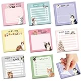 600Pcs Cat Sticky Notes, Funny Cat to Do List Notepad Cat Theme Self Stick Note Pads Cute Cat Memo Pads Kawaii Cartoon Animal Sticky Notes for Cat Lover Office Home School Supplies