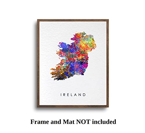 Dignovel Studios 8X10 Unframed Ireland Watercolor Art Print Map Motherland Country Europe Illustrations Art Print Wall Wedding Poster Housewarming Irish Wall Decor Home Decor Wall Hanging Dn730 #TOP4