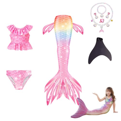 Paquete De 5 Ropa de Verano para niñas Viene con Collar y Otros Accesorios, Traje De BañO NiñAs,H-120
