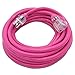 25-ft 14/3 Heavy Duty Lighted SJTW Indoor/Outdoor Extension Cord by Watt's Wire - Pink 25' 14-Gauge Grounded 15-Amp Three-Prong Power-Cord (25 foot 14-Awg)