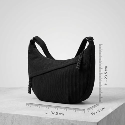 Image of WildHorn Travel Crossbody Crescent Bag for Women | Over-Shoulder Half Moon Sling Purse with Zipper | Unisex Chest Bag & Waist Bag for Daily Travel Use