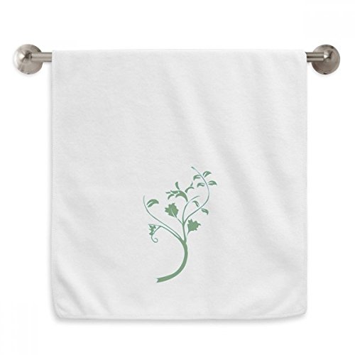 Serviettes moelleuses blanches 13x29 pouces à fleurs et branches vertes - 2