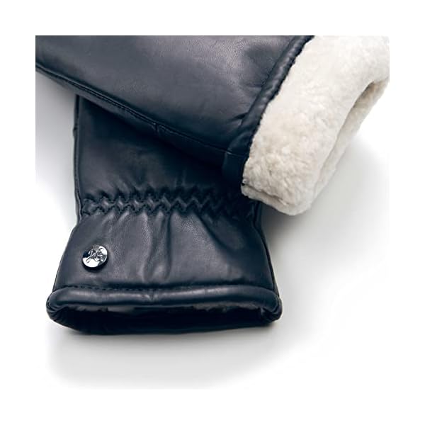 Hand Gewand by Weikert Fäustlinge aus reinem Merino Lammfell und robustem Lammnappa Leder, Touchscreen-fähig, Damen… – Bild 3
