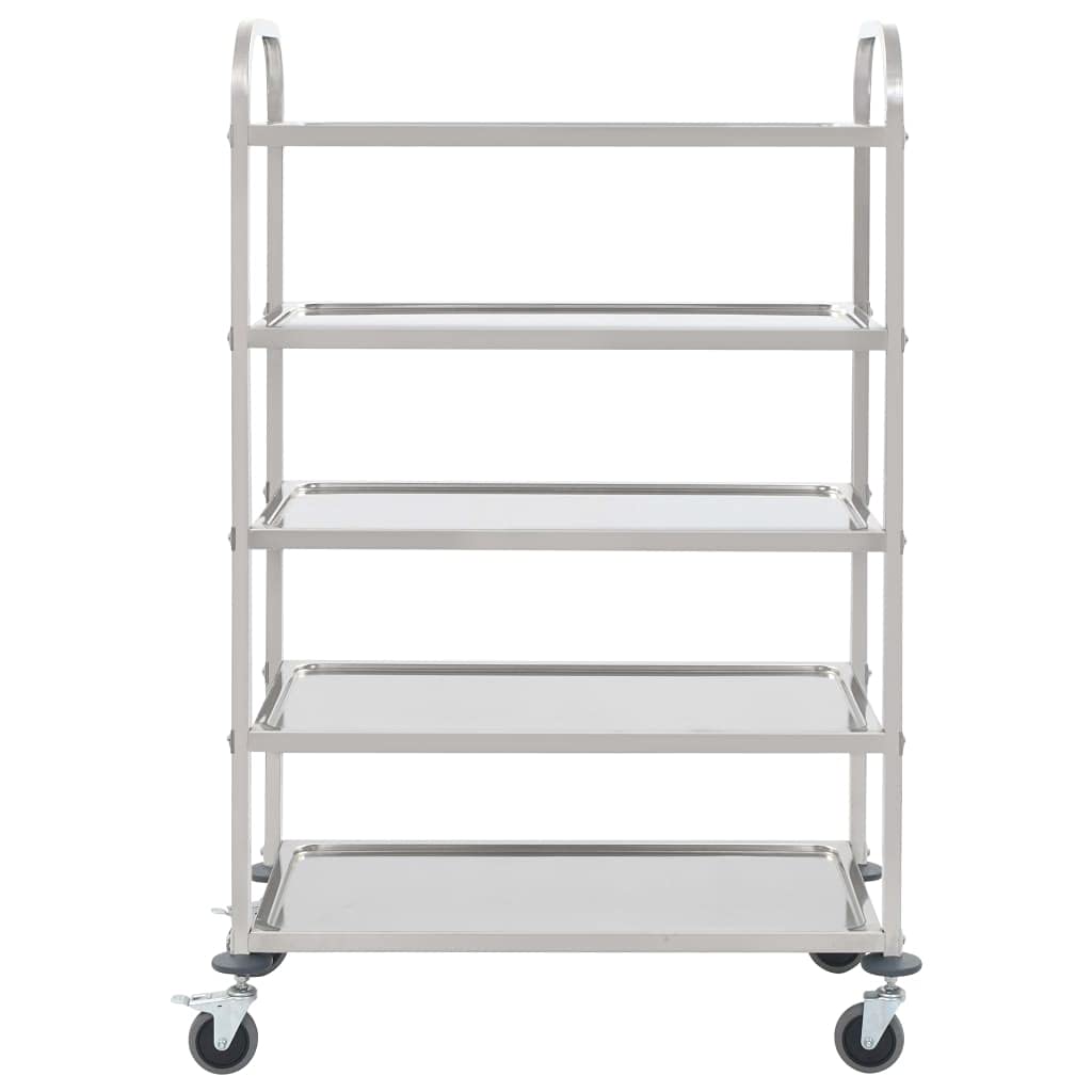 Generico Carrello da Cucina a 5 Livelli 107x55x147 cm in Acciaio Inox,Mobili,Carrelli e Isole,Carrelli da Cucina,Argento,19.85 kg,50917