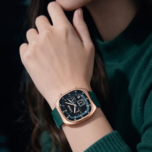 Image of Quadra 5681 Chronograph Watch for Women with Fashion-Led Dial Design, Silicone Strap Comfort, Luminous Hands & Date Display I Ladies & Girls | Casual, College, Everyday & Gifting