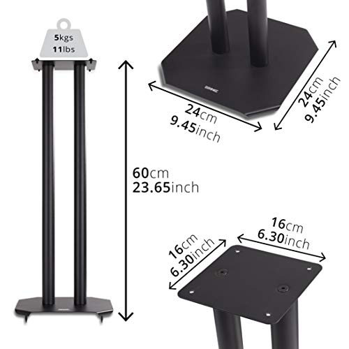 Soporte para altavoces HiFi de 60 cm Duronic SPS1022 compatible con Home Cinema 5.0 2