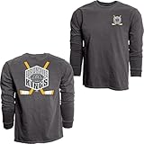 Blue 84 Unisex Kid's NHL Officially Licensed Youth Long Sleeve T-Shirt Ringspun Front/Back Black