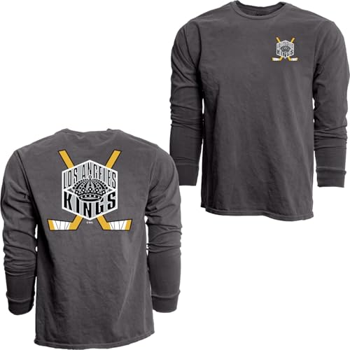 Los Angeles Kings NHL Officially Licensed Youth Long Sleeve T-Shirt Ringspun Front/Back Black, Small