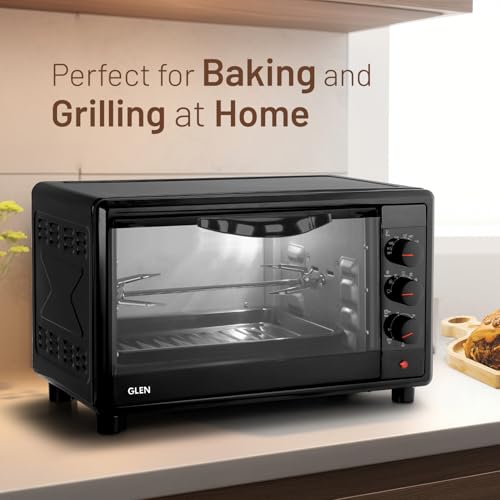 Image of Glen Multi-Function OTG for Kitchen, 25 Litre, 1700W, Oven Toaster Griller with 6 Heating Modes, Adjustable Temperature & Timer, Rotisserie, Bake, Grill & Toast, Oven for Baking - Black (SA5025R)