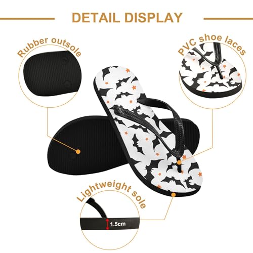 Burbuja Bats Flip Flops for Women Men, Soft Thong Sandals Rubber Slippers for Pool Beach Essentials3