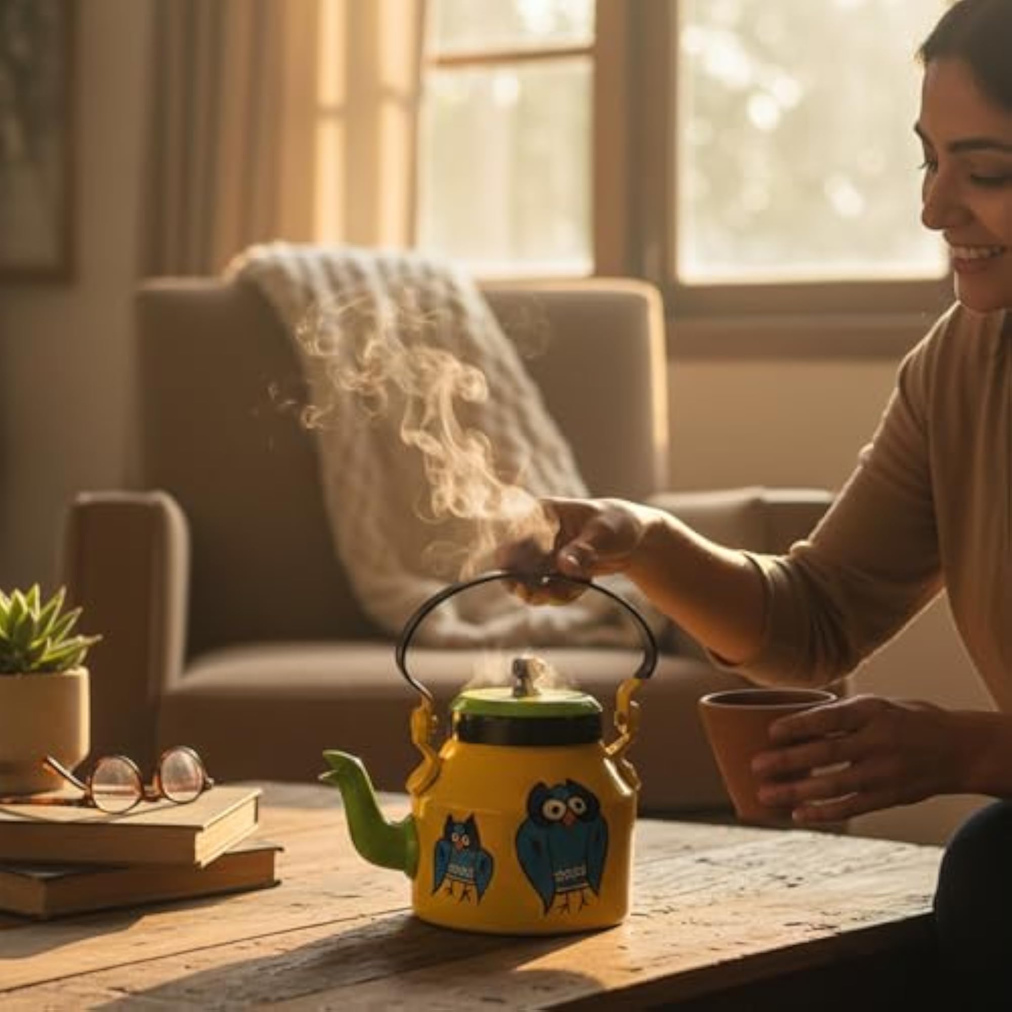 Hand Painted Chai Kettle Colourful Tea Pot for Chai and Coffee