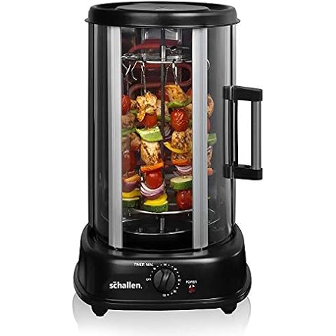 Schallen Electric 1500W 360° Rotating 21L Rotisserie Grill for Kebabs, Skewers and Roasts Cover