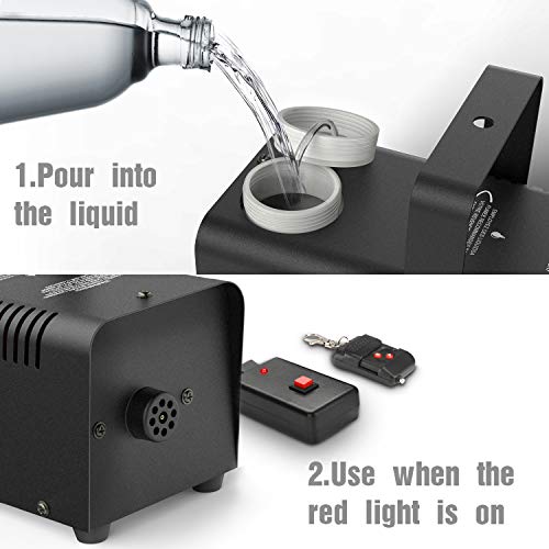 Halloween Fog Machine Wireless Control- Fansteck Professional Wireless Remote Smoke Machine for Christmas Parties Weddings - Quick Generation of Huge Fog 2000 CFM, with Fuse Protection