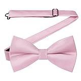 HISDERN Pink Bow Ties for Men Adjustable Mens Bow Ties Pre-Tied Wedding Formal Bowtie Party