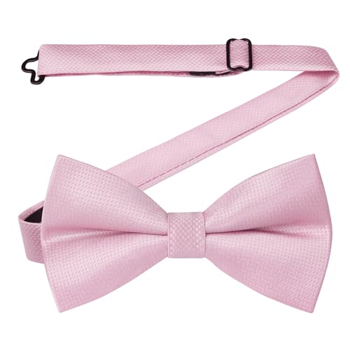 HISDERN Gravata-borboleta homem ajustável elegante laço pré-atada gravata para festa casamentos, ROSA