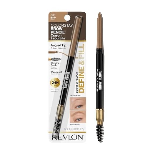 Eyebrow Pencil by Revlon, Colorstay Eye Makeup with Eyebrow Spoolie, Waterproof, Longwearing Angled Precision Tip, 205 Blonde, 0.01 Oz