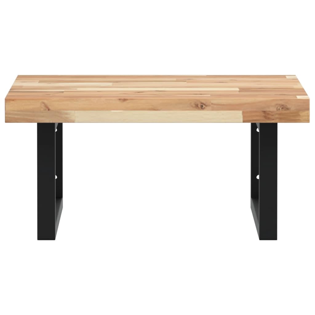 Scaffale per lavabo da parete in acciaio e legno di acacia massiccio, 50 x 50 x 4 cm, supporto rettangolare, portata fino a 100 kg, salvaspazio, per bagno, lavabo e WC degli ospiti, con