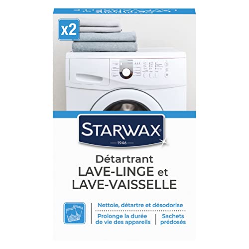 STARWAX Nettoyant Détartrant pour Lave-linge et Lave-vaisselle - 2 Sachets de 75g - Idéal pour Nettoyer et Détartrer les Lave-linges et Lave-vaisselles