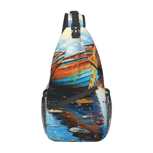 Sac à bandoulière léger imprimé mer noir taille unique