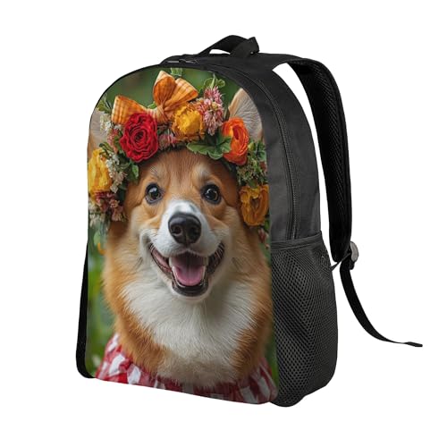 Travel Backpack for Women & Men Dog Flower Lightweight, Large Capacity Backpack For Adult 16 Inch2